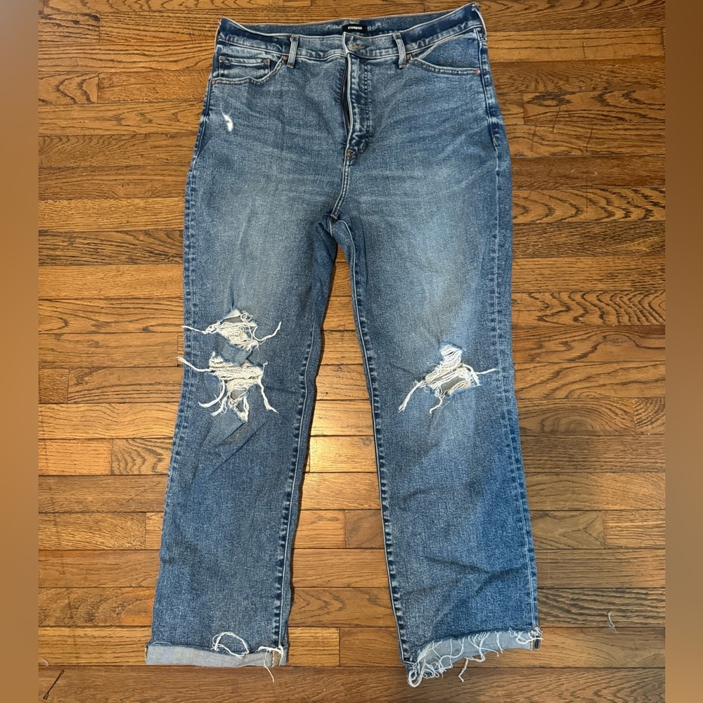 14R modern straight leg super high rise express jeans